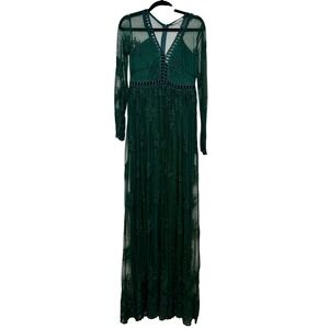 Green Maxi Lace Dress Wedding Family Photos